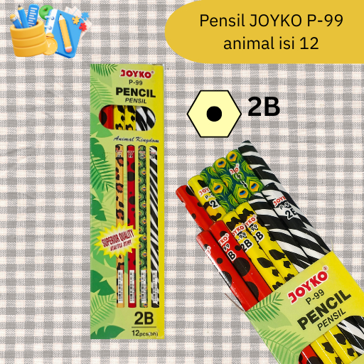 

Pensil 2B JOYKO P-99 corak animal 1Lusin (Isi 12 pcs)murah /perlengkapan sekolah anak/ATK
