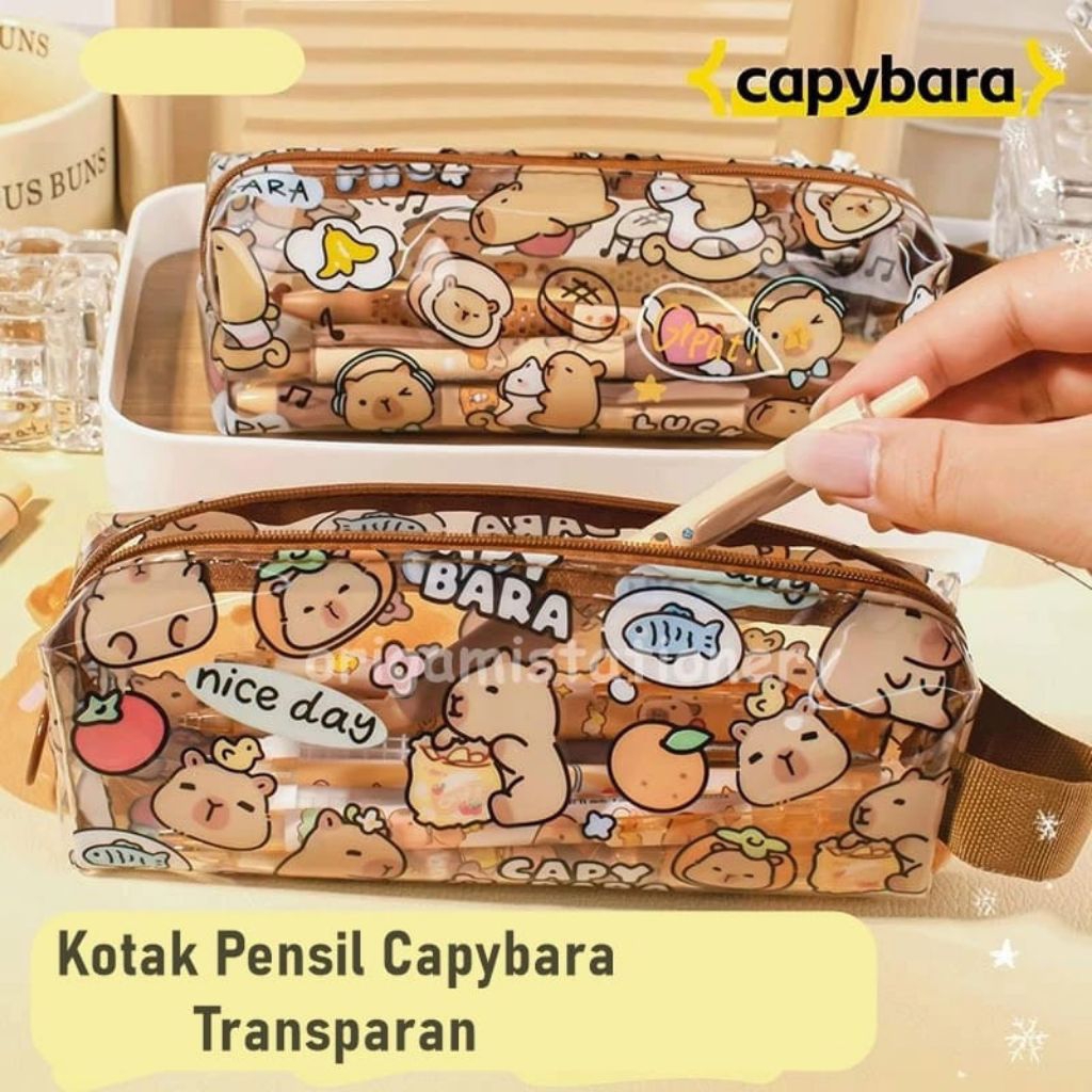 

Kotak Pensil Capybara Lucu Motif Transparant Capybara Tempat Perlengkapan Alat Tulis
