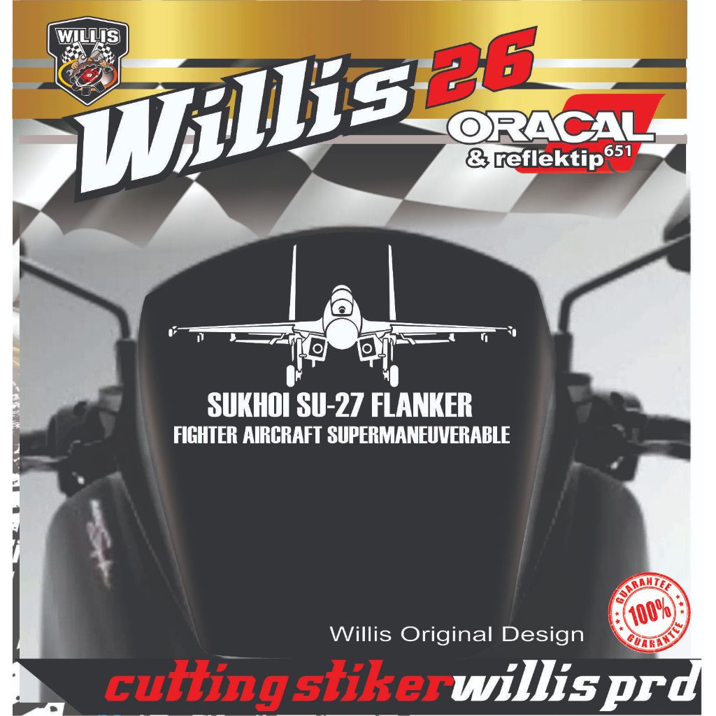 Cutting Stiker Pesawat Sukhoi Variasi Motor STIKER WINDSHIELD MOTOR NMX PCX ADV DLL
