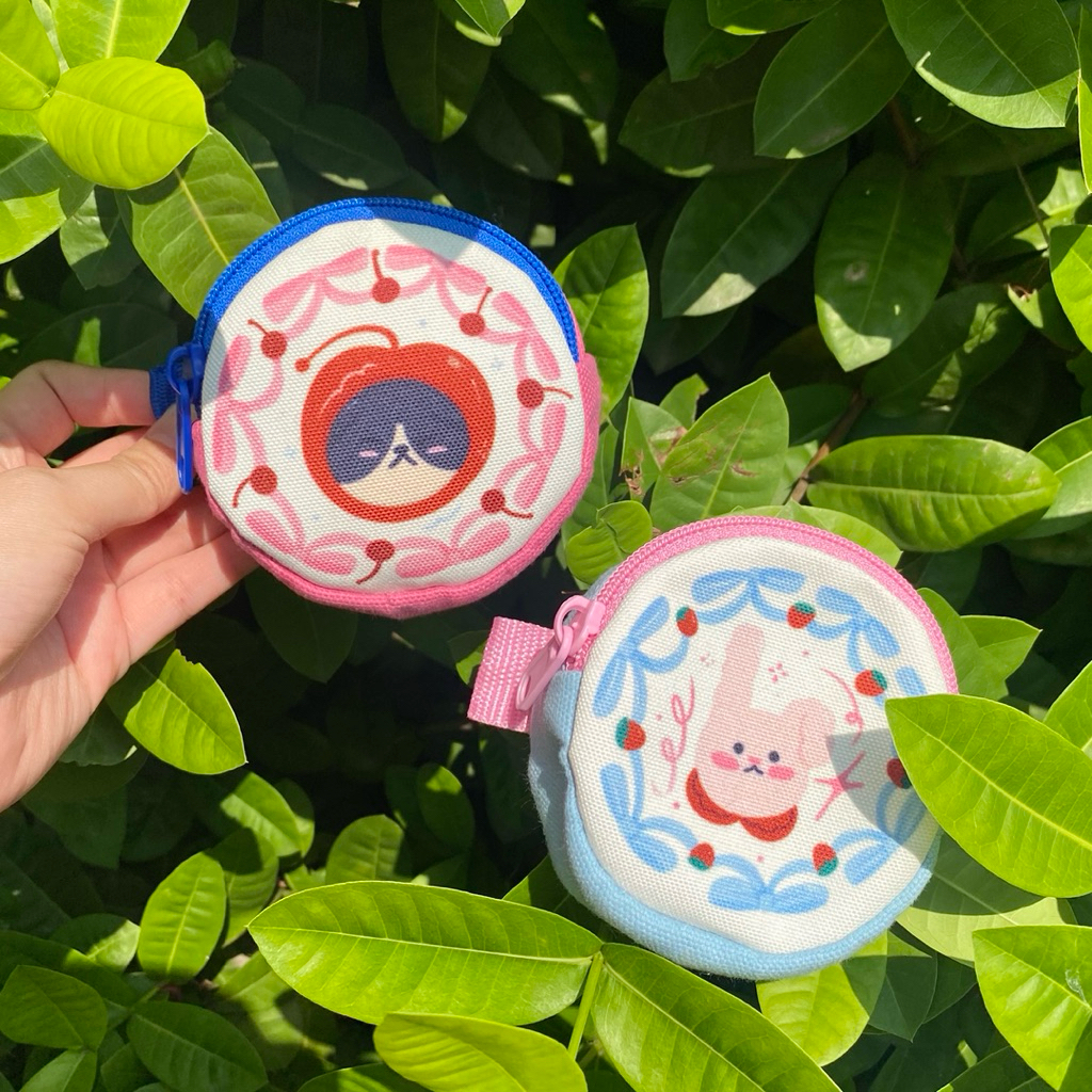 Round Keychain Pouch noia | Pouch bulat tempat kosmetik