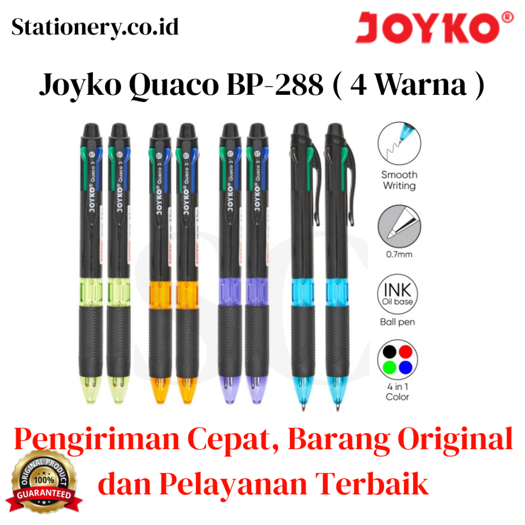 

Pulpen Joyko Quaco BP-288 4 Warna ( Satuan )