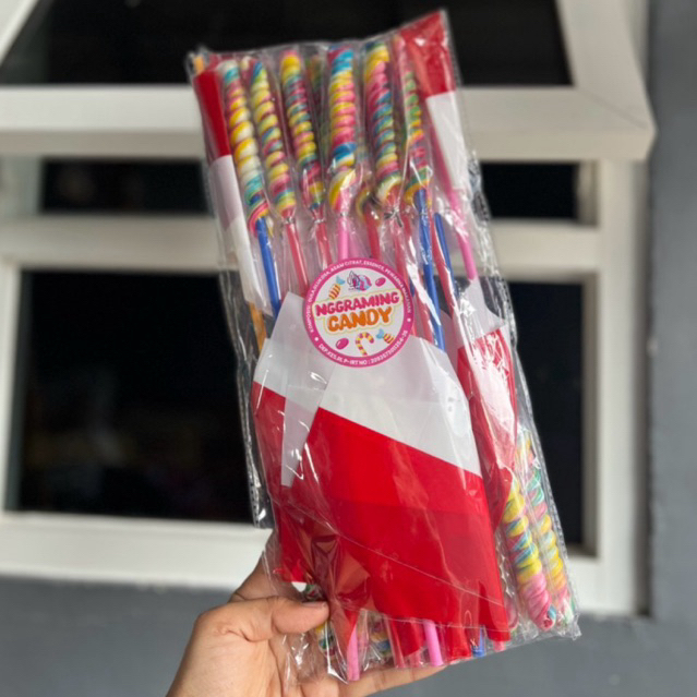 

permen Lolipop spiral BENDERAH isi 20/pack