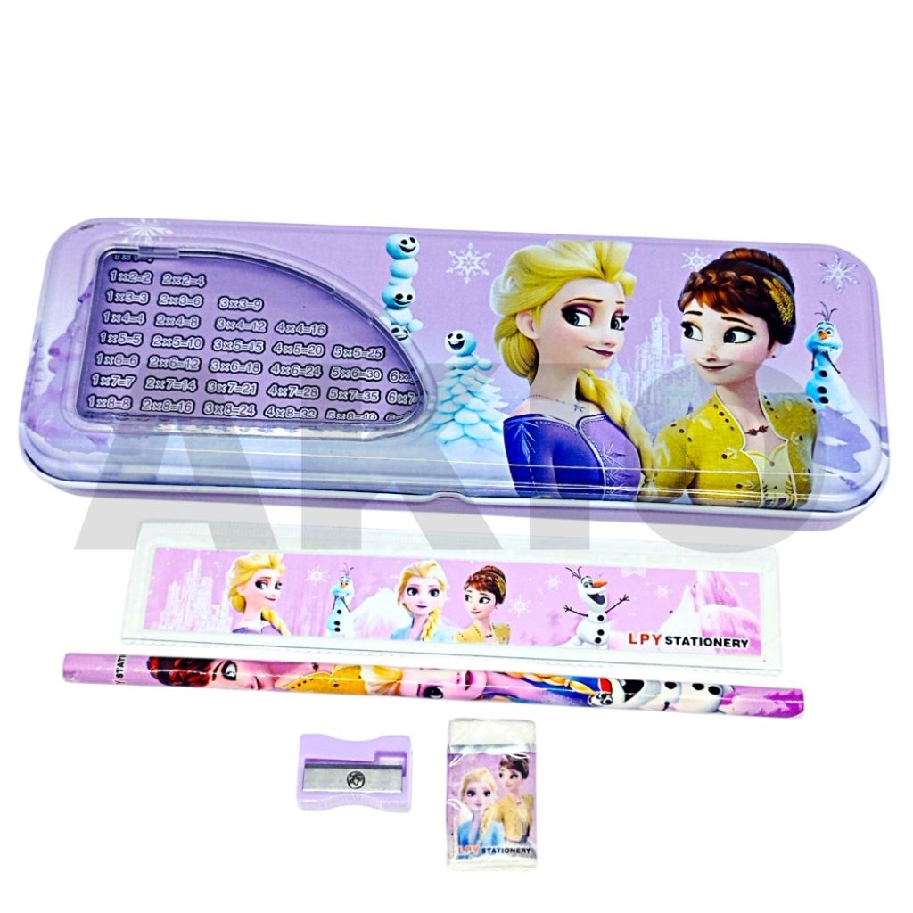 

Tempat Pensil Anak Set Alat Tulis Karakter FROZEN ELSA ANNA LPY99-15 2 Tingkat Susun Kaleng Kotak Besi