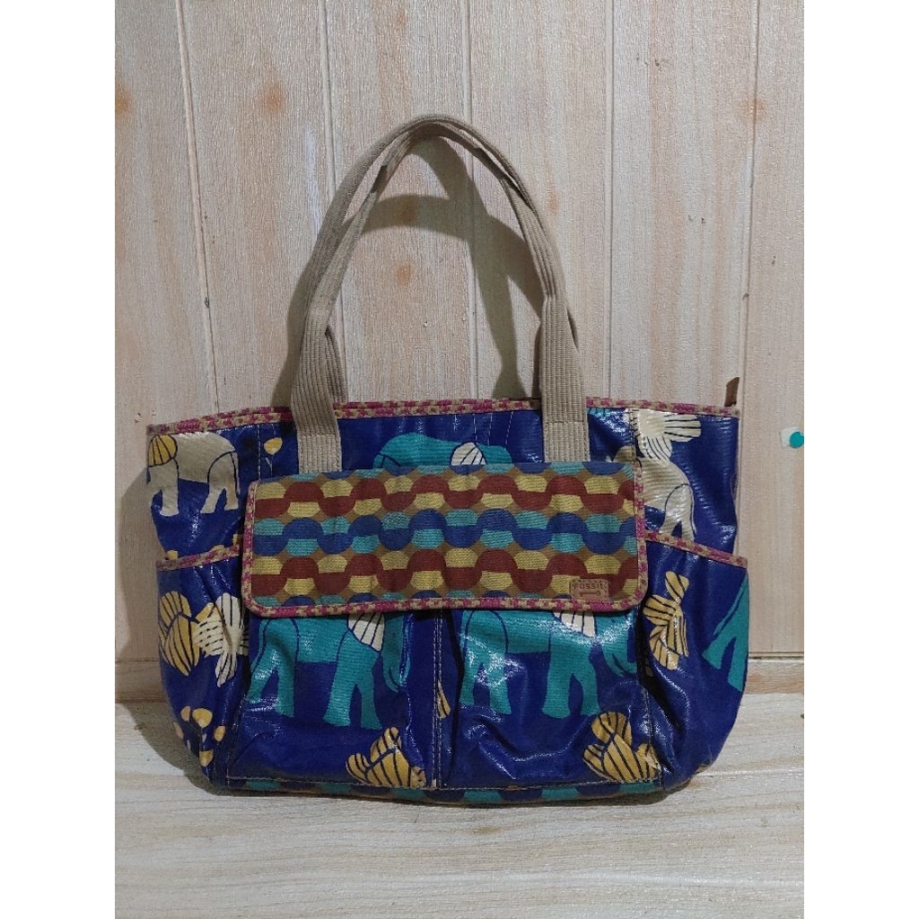 #lpr_33 [ Preloved] tas fossi diaper bag gajah seken ori