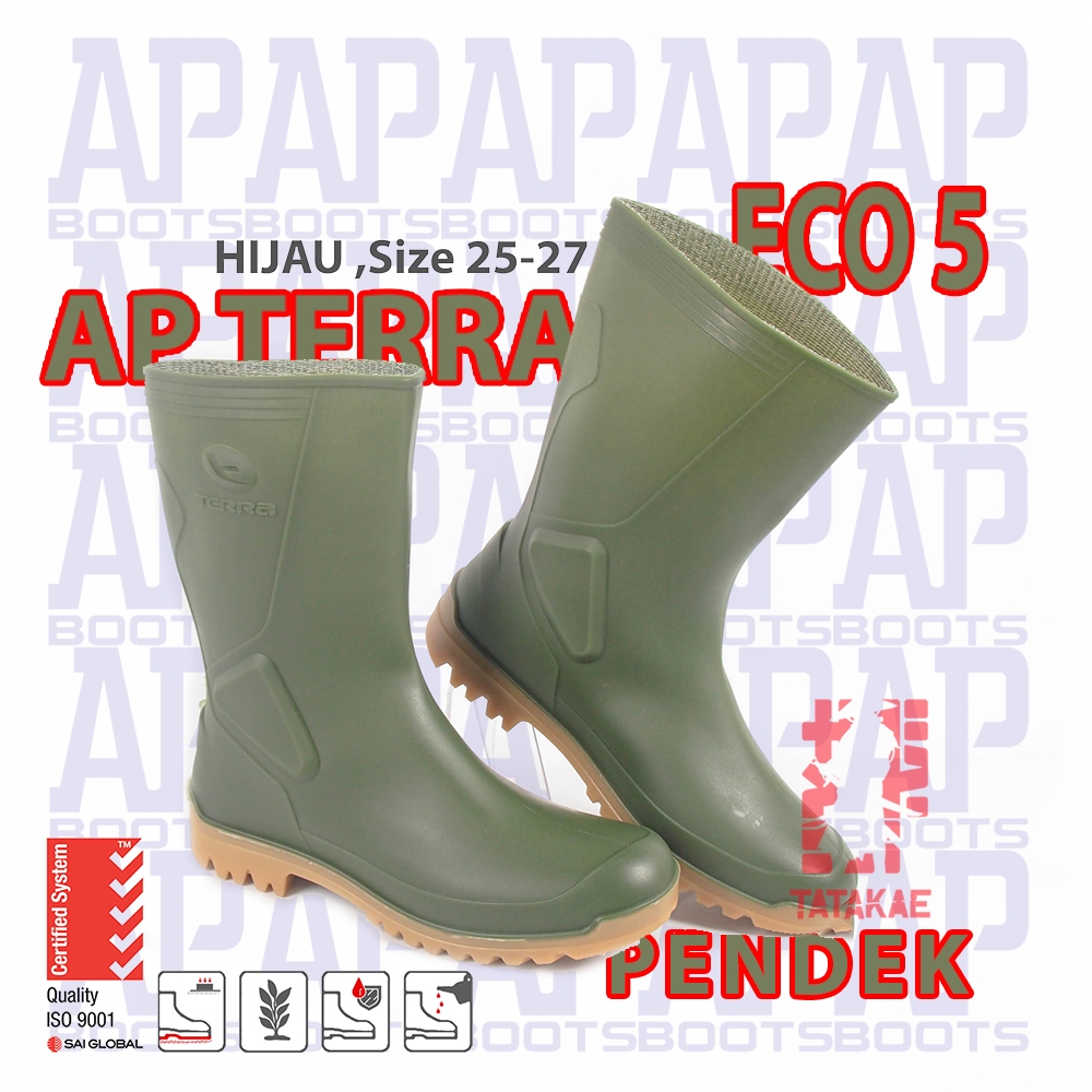 AP Boots Pendek Terra Eco 5 Size 25-27 Hijau Perkebunan Pertanian Proyek dan Perkebunan
