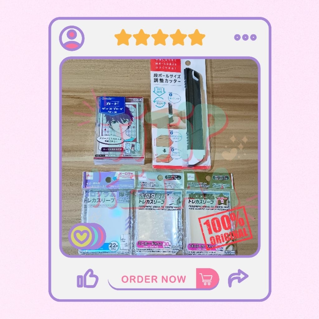 

[Ready Stock] Hologram Trading Card Sleeve, Acrylic Display Case, Adjusment Cutter Daiso Seria Jepang