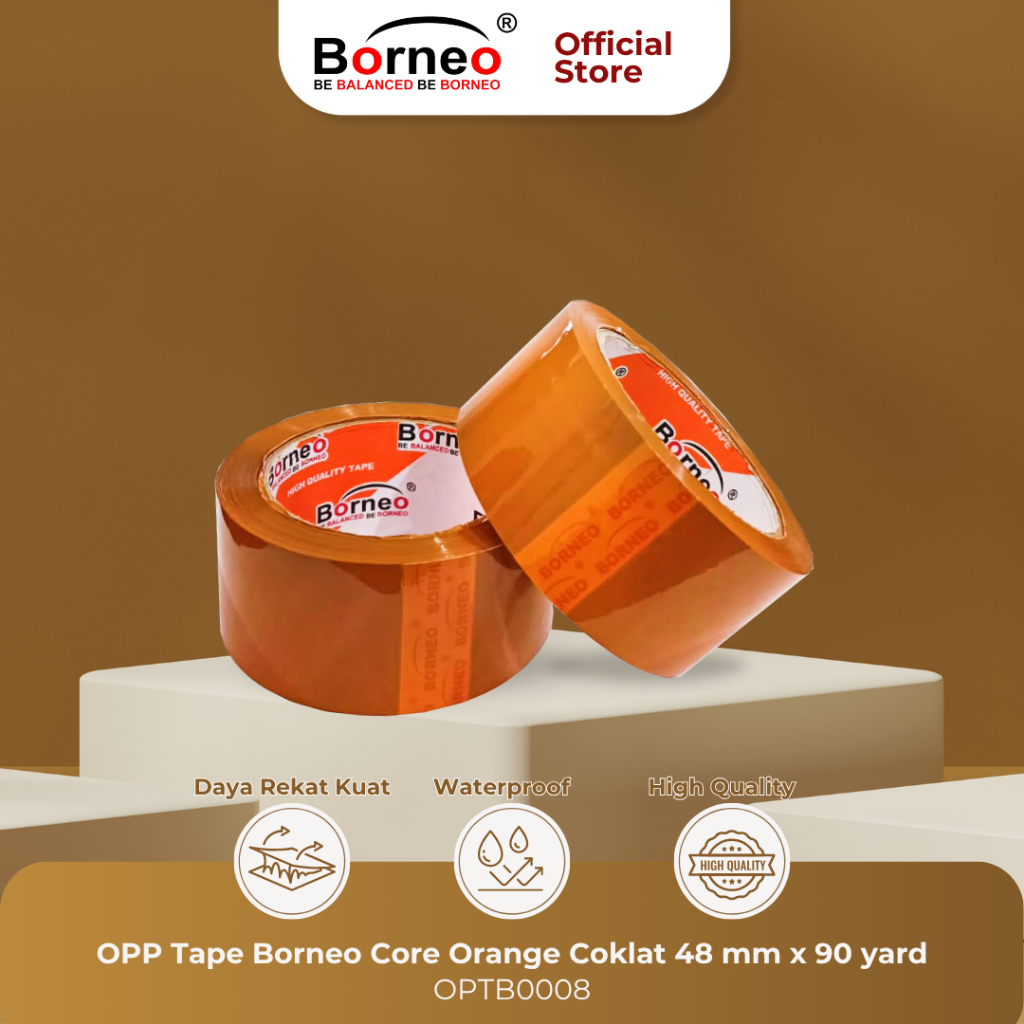 

Borneo OPP Lakban Bening / Coklat 48 mm x 90 Yard