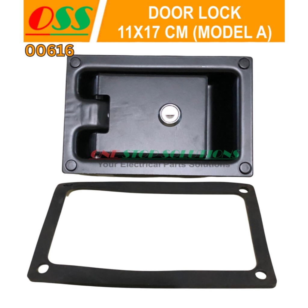 DOOR LOCK / DOOR LOCK HITAM BESI BESAR GENSET PANEL 11X17 CM