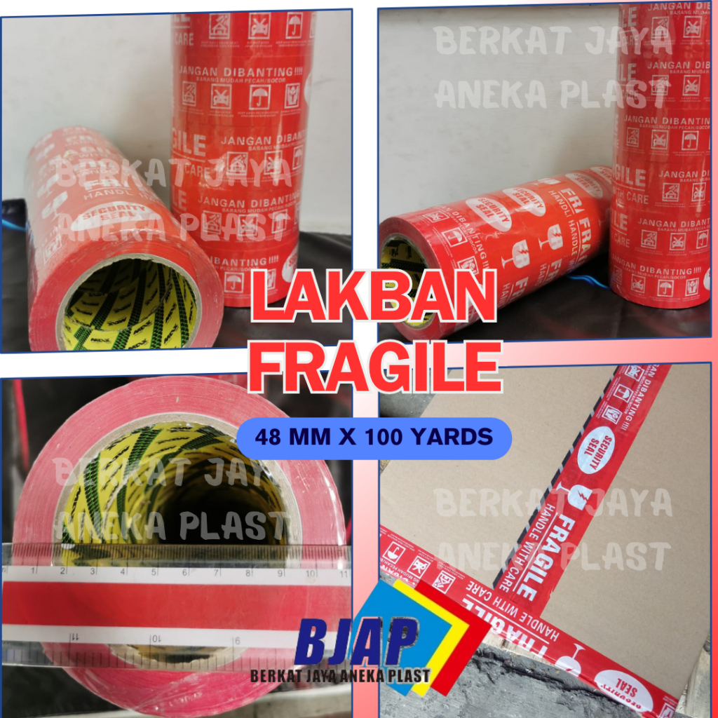 

HARGA PER SLOP KIRIM SAME DAY - BJAP - LAKBAN ISOLASI FRAGILE JANGAN DIBANTING - LAKBAN FRAGILE 48MM X 100YARDS SUPER PREMIUM