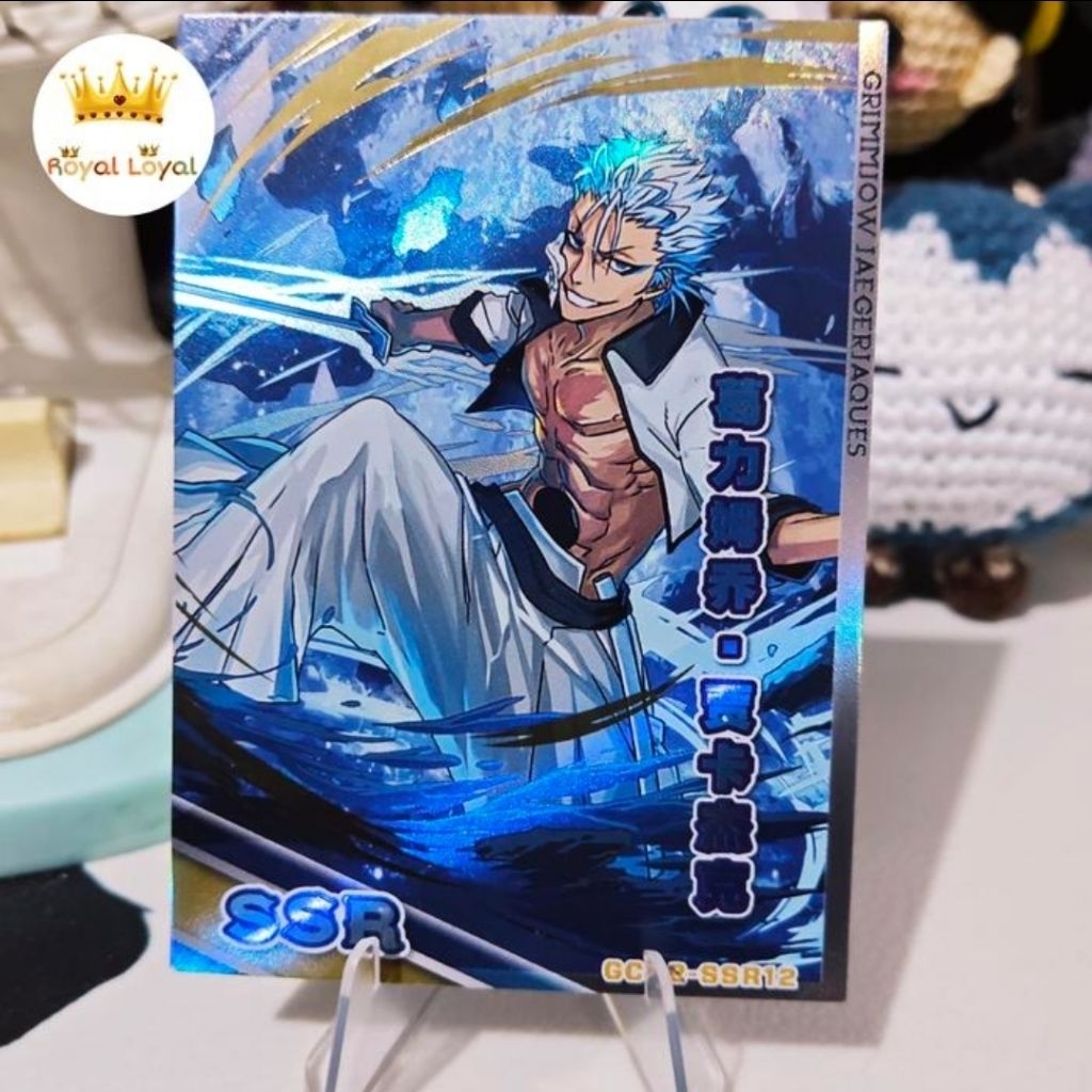 Grimmjow Jaegerjaques Kartu BLEACH CCG Goddess God Card Atlas Of God SSR Holo Tebal Collection Card 