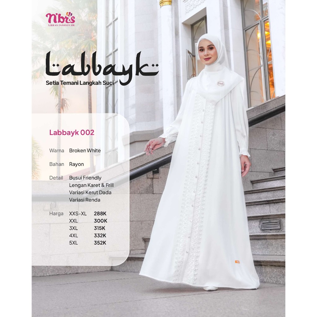 GNT - GAMIS NIBRAS LABBAYK 002 / GAMIS NIBRAS ORI BRANDED / GAMIS NIBRAS MURAH TERBARU / GAMIS NIBRA