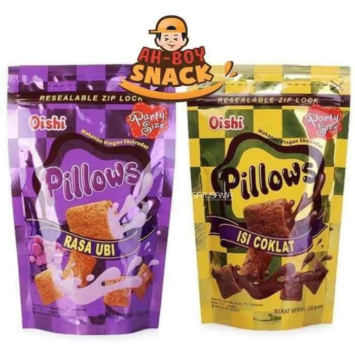 

Oishi Pillows Mix 2 Variant Rasa Ubi dan Coklat 100gr