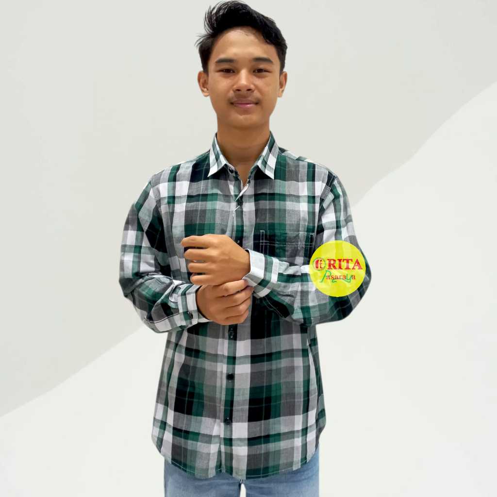 Giani Gracio Kemeja Casual Panjang Motif Kotak