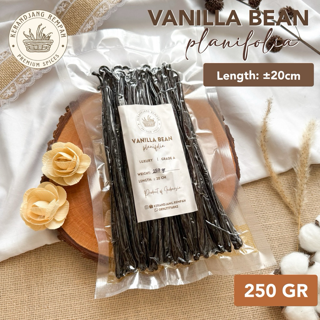 

(250 gram) Vanilla Beans / Vanila / Vanilli Batang Planifolia Premium Luxury Grade A