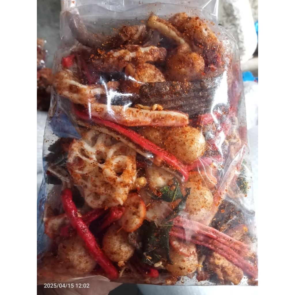 

seblak mix campur kemasan 500grm rasa pedas daun jeruk