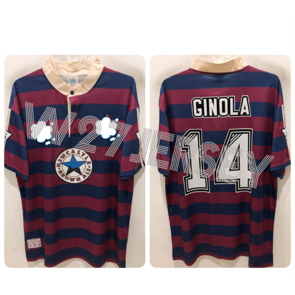 JERSEY RETRO - NEWCASTLE AWAY 1995-1996 name player Ginola + Patch
