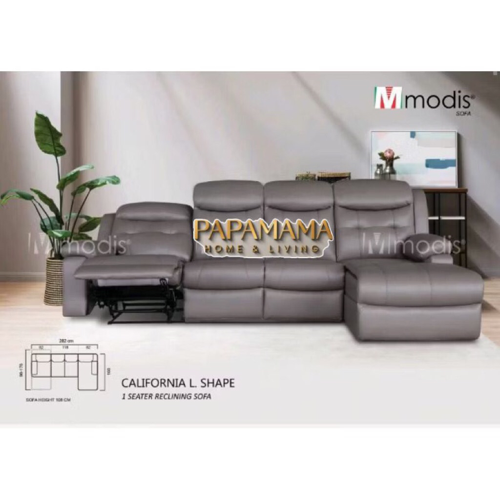Sectional Sofa Modis California L Shape - Sofa Recliner Panjang 285cm - Sofa Tamu L Bergaransi - Med