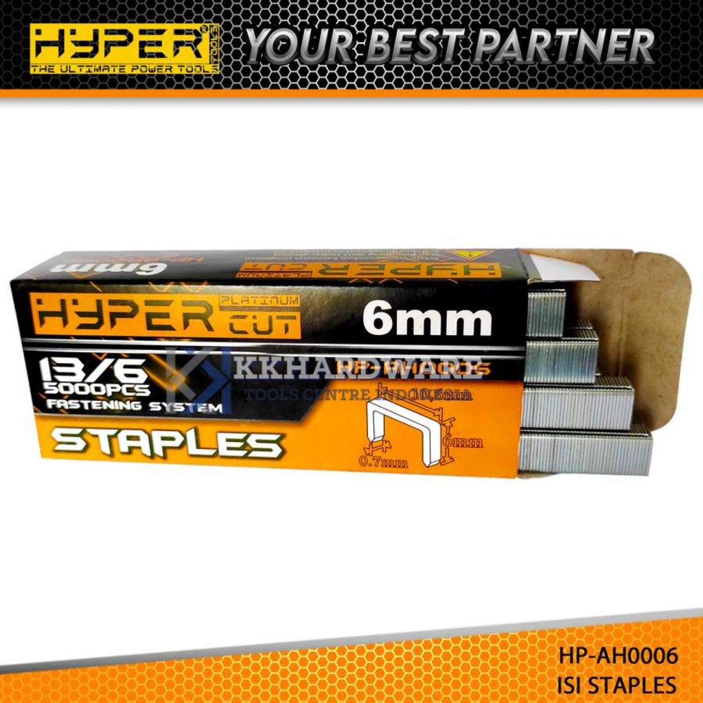 

Isi Paku Staples Refill Nail Gun 6mm Anak Gun Tacker 8mm HYPER