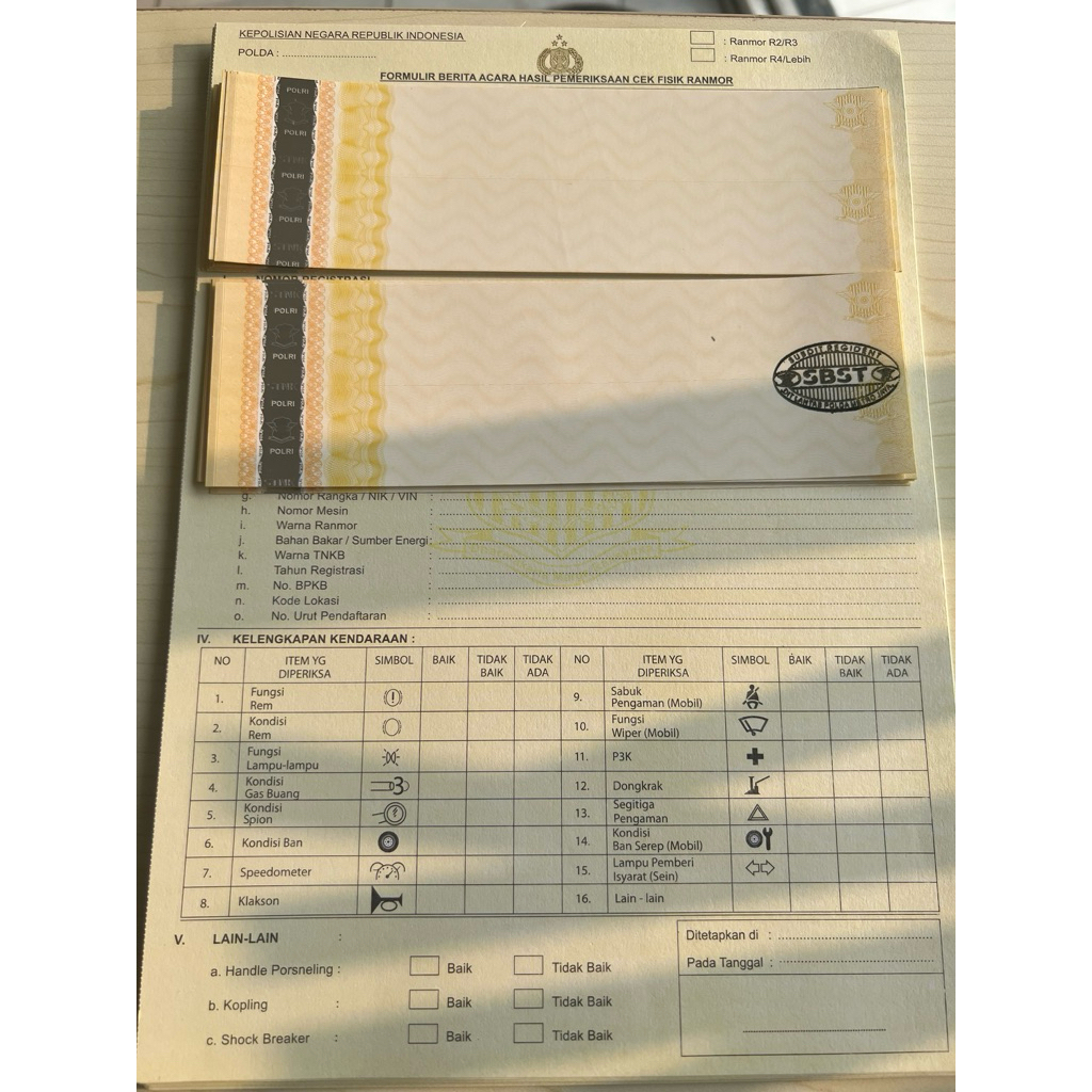 

Kertas Gesek Nomor Rangka dan Mesin Resmi / Stiker Gesek Kendaraan Rangka Mesin Samsat - Cek Fisik Kendaraan