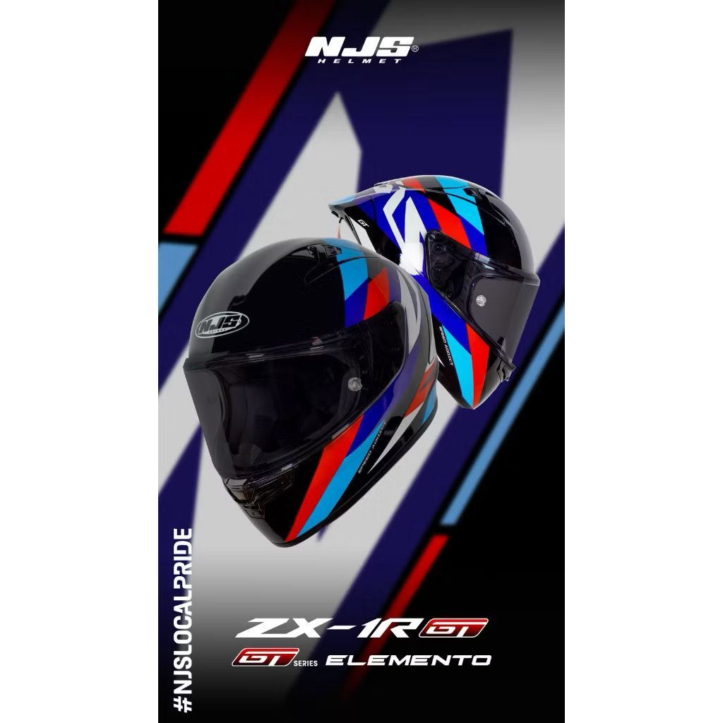 Helm NJS ZX-1R GT Motif Full Face Helmet