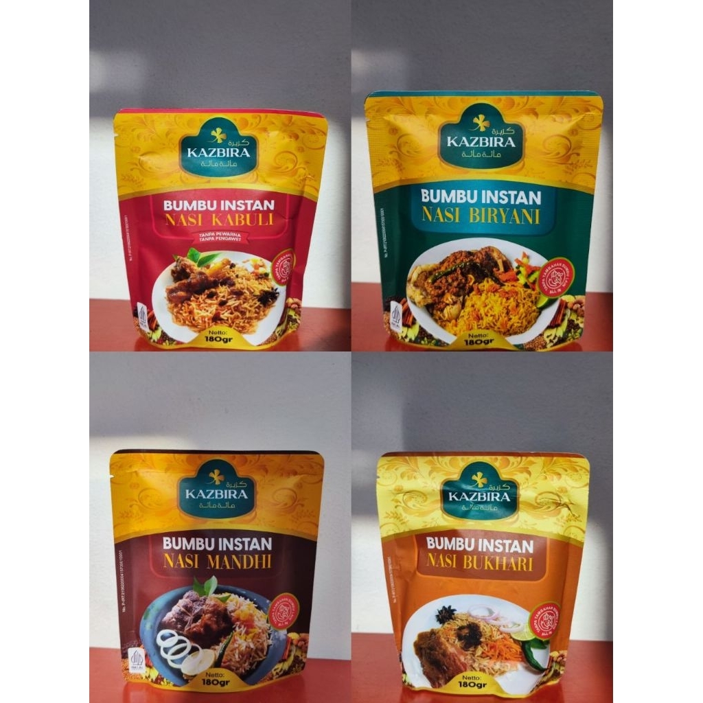 

Bumbu Instan nasi kabuli/kebuli, mandhi, biryani/briyani, bukhori, kabsah Kazbira