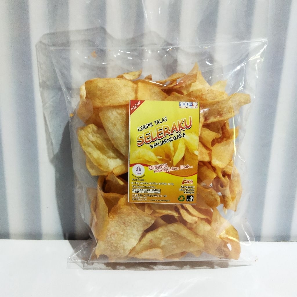 

(3pcs) Keripik Talas Busil Seleraku Banjarnegara 125gr Dikemas Besek Bambu