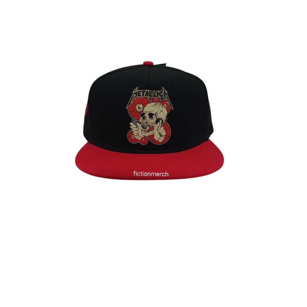 Topi Snapback METALLICA import original - Shortest straw red black snapback cap