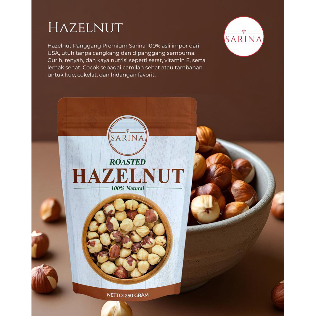 

Kacang Hazelnut Utuh Roasted/Panggang Original