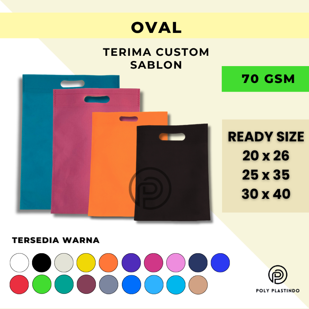 

Goodie Bag Tas Belanja Tas Spunbond Oval Readystock - Polos