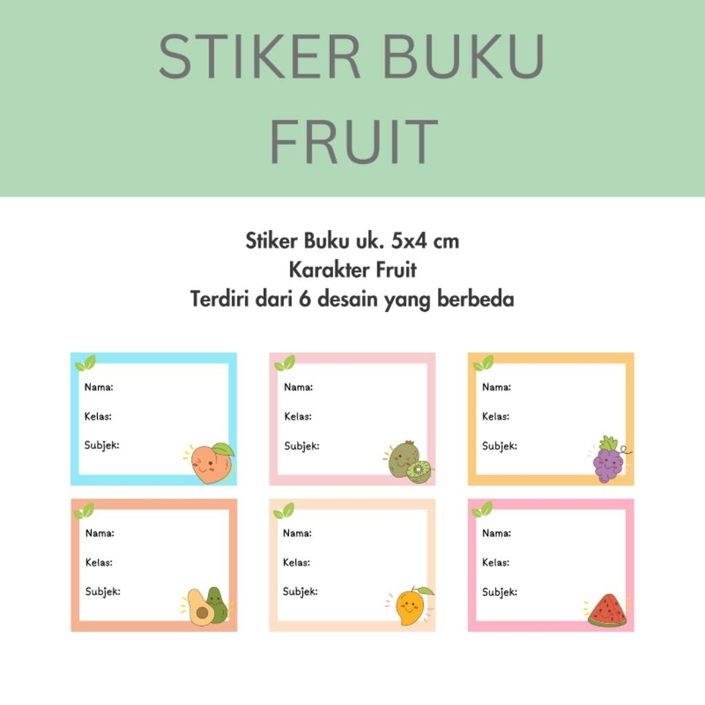 

STICKER BUKU KOSONGAN - FRUIT/LABEL STICKER BUKU KOSONGAN