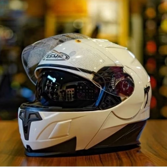HELM ZEUS 3020 WHITE MODULAR SPORT TOURING FLIPUP FULLFACE