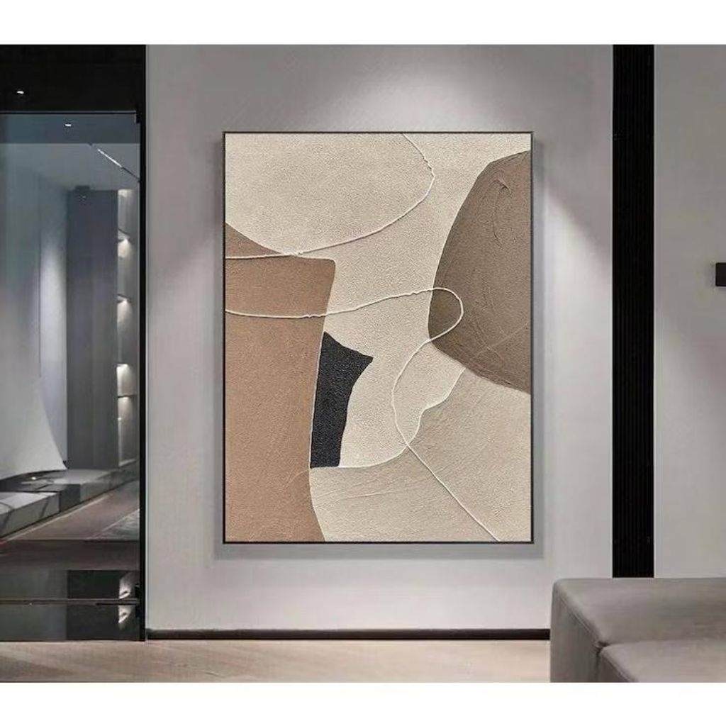 Lukisan Dinding abstrak Tekstur Garis | Lukisan Handmade | Lukisan Aesthetic