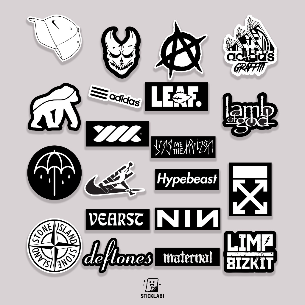 

Sticker Pack HYPE BEAST VOL 23 Aesthetic Vynil Potongan KissCut Tumblr Helm Laptop BLACK & WHITE