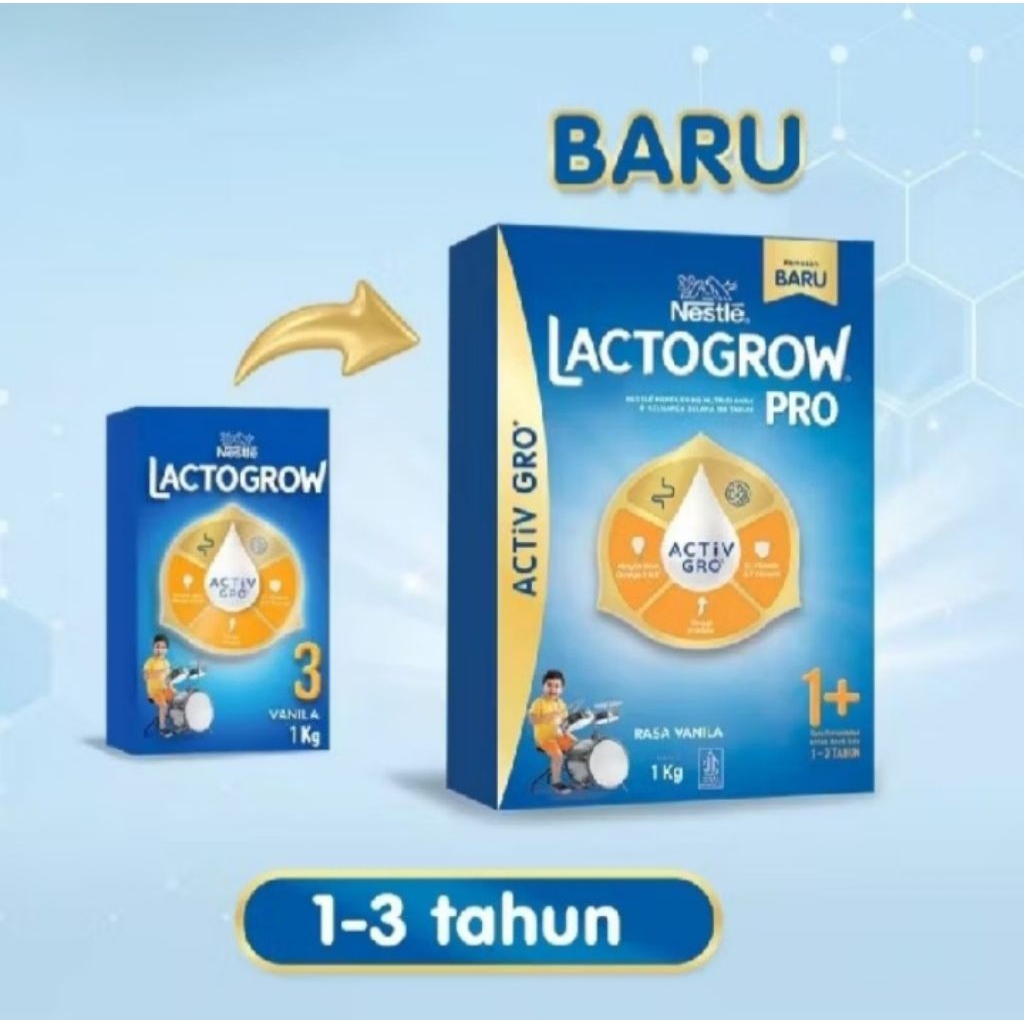 

Nestle LACTOGROW 1+/LACTOGROW 3 dentan ACTiVGRO Susu Madu Box - 1000g [1-3Tahun]
