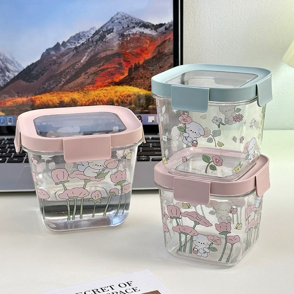 Storage Box Sealed / Portable Fruit Lunch Box / Toples Serbaguna Untuk Makanan Kering / Toples Lucu