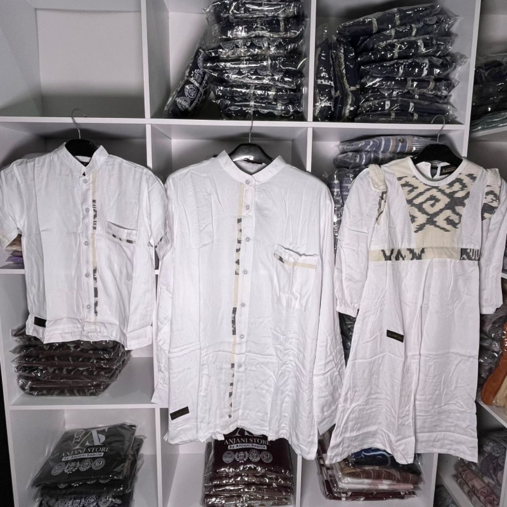 KOKO AYAH KOKO ANAK GAMIS ANAK ANJANI STORE PUTIH COUPLE KELUARGA