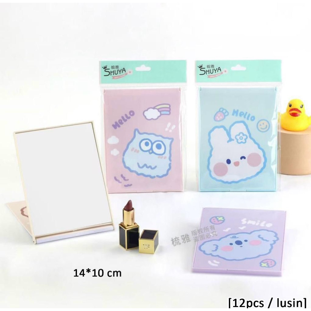 CERMIN KOTAK LIPAT KARAKTER / KACA KECANTIKAN KECIL / CERMIN TRAVELLING