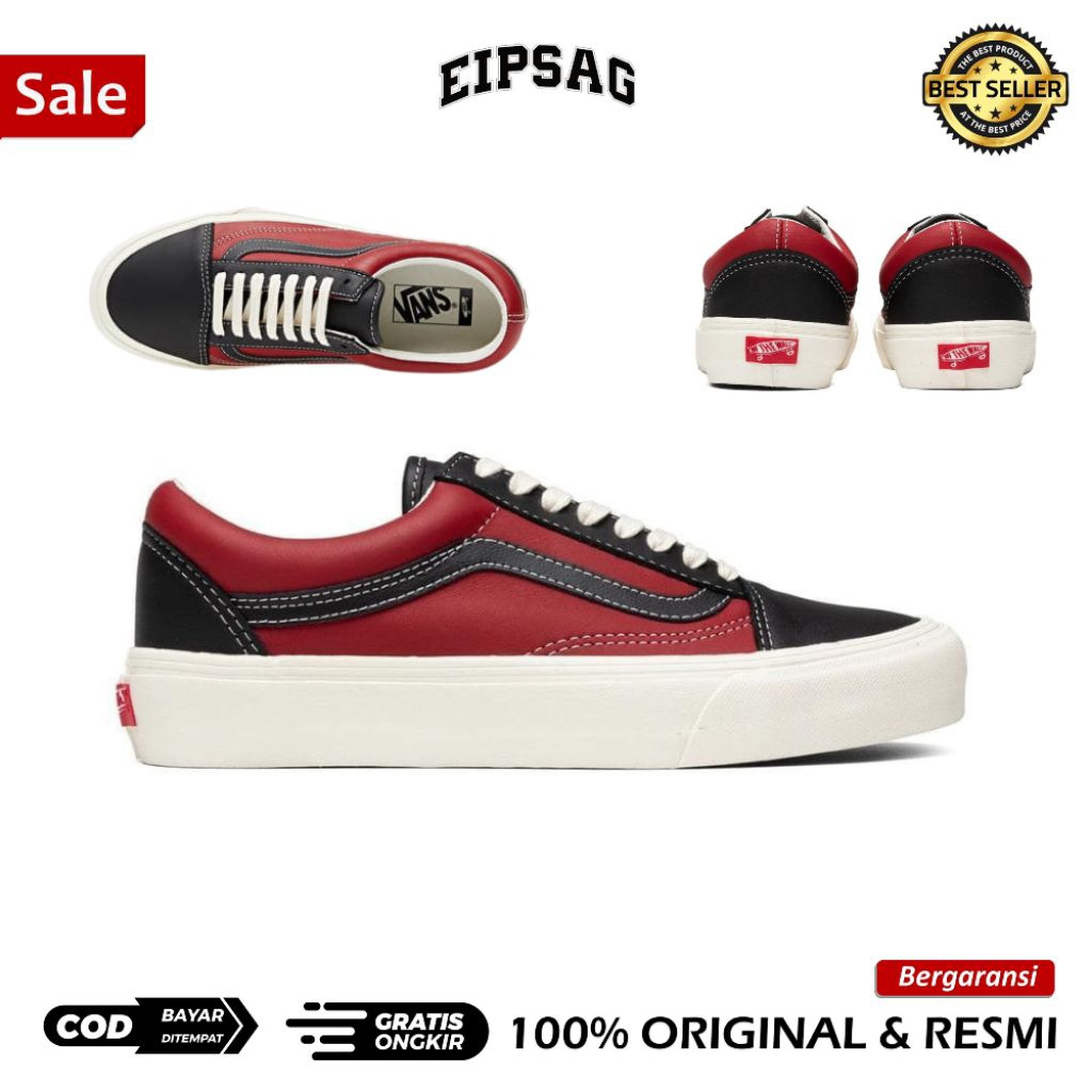 Vault Old Skool OG LX VLT Leather Black Chili Pepper RESMI ORIGINAL