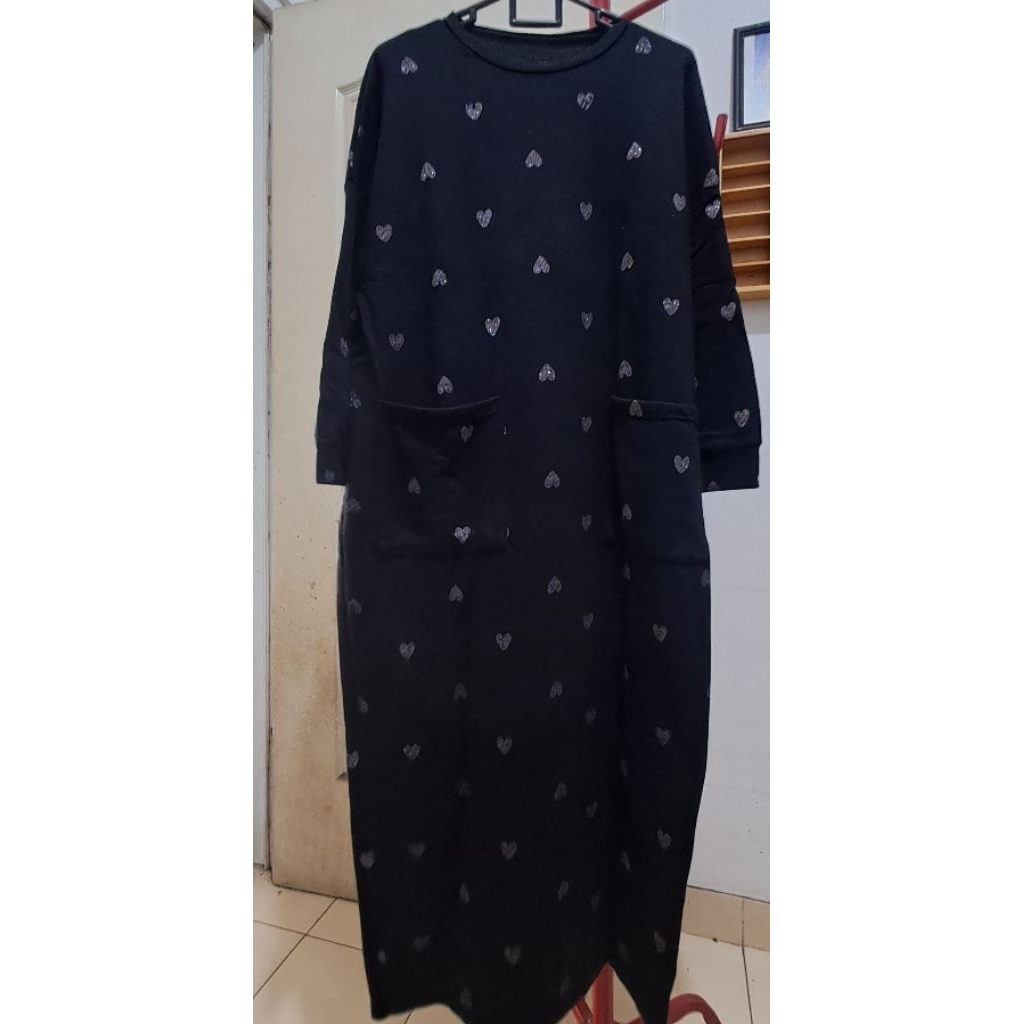 gamis bahan kaos tebal