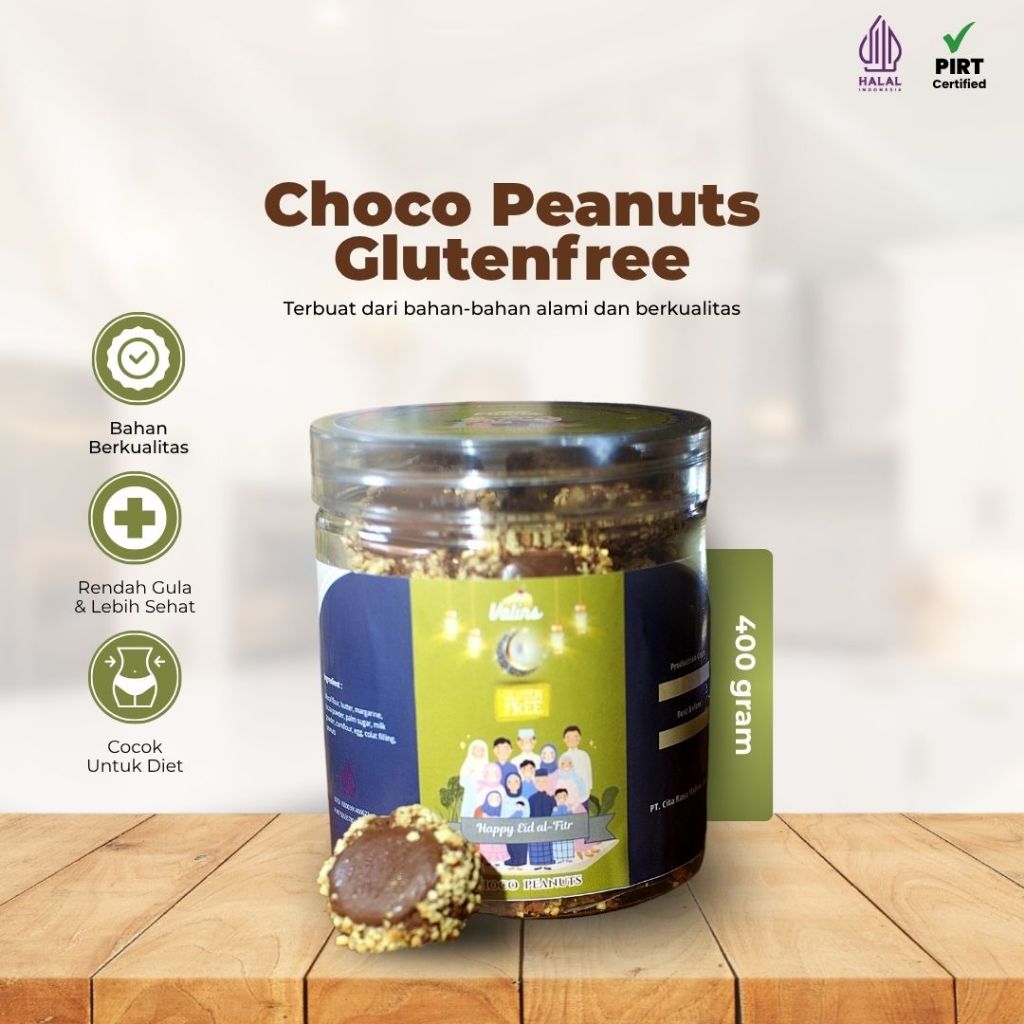 

Valins Choco Peanuts Cookies Gluten Free Camilan Sehat 400gr