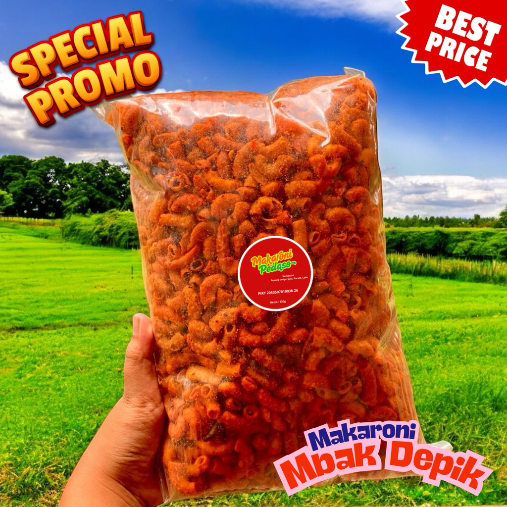 

Makroni Supper Pedas 250g | Makaroni Extra Pedas | Makaroni Pedas Mbak Depik