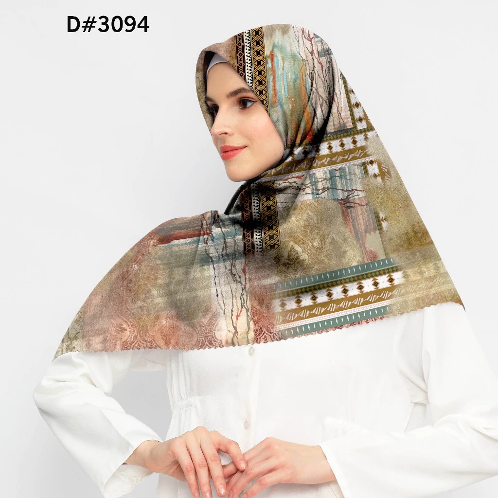 [SALE] Paket Reseller 10 pcs Premium Hijab Motif Segi Empat (Printing & lasercut)