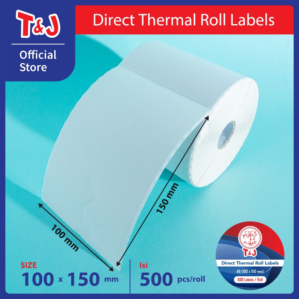 

T&J Direct Thermal Roll Labels 100 x 150 mm (500 pcs)
