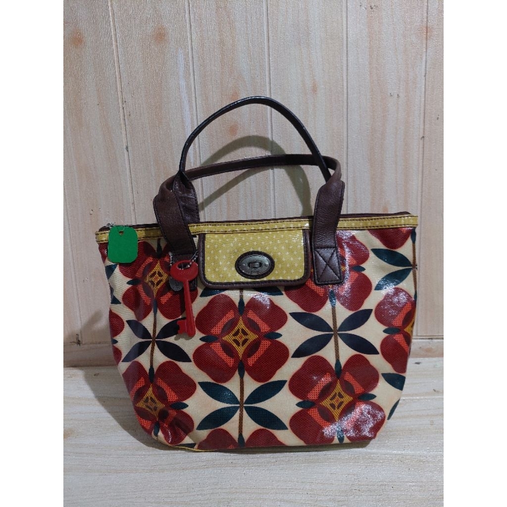 #lpr_34 [ Preloved] tas fossi keyper tote  seken ori lengkap key.