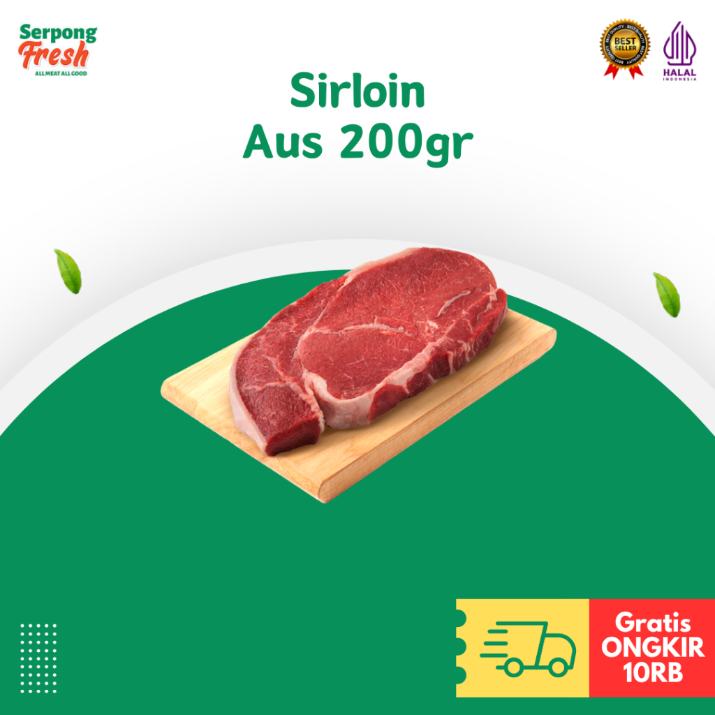 

Daging Sapi AUS Sirloin Beef Steak Impor 200gr