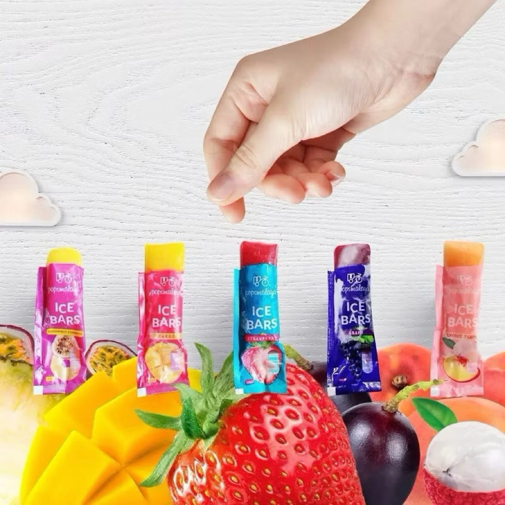 

new segel Pops Malaya Ice Bars Aneka Rasa Huah Lychee Peach 7 x 30ml Ice Bars Chocolate Grape Mango Strawbery