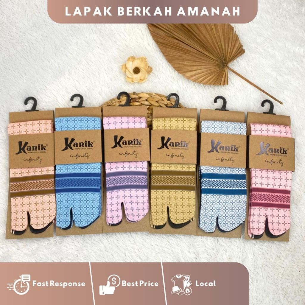 Kanik Kaos Kaki Wanita Muslimah Cantik Printing Motif Aura Warna Random