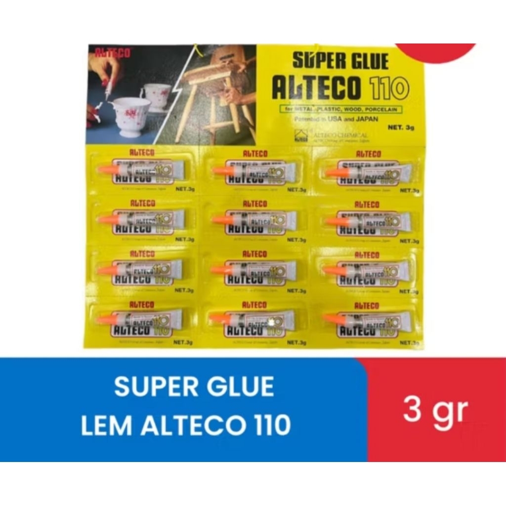 

Super Glue Lem Alteco 3gr Tube Lem serbaguna japan