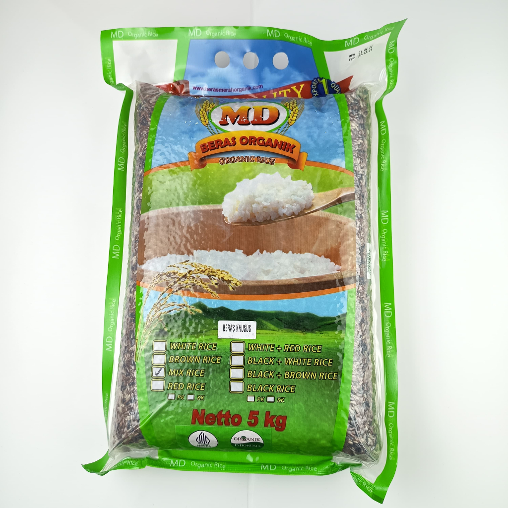 

MD Organic Rice Beras Organik Mix Rice 5Kg - Beras Organik Campuran 5 Kilogram untuk Penggunaan Anda Food