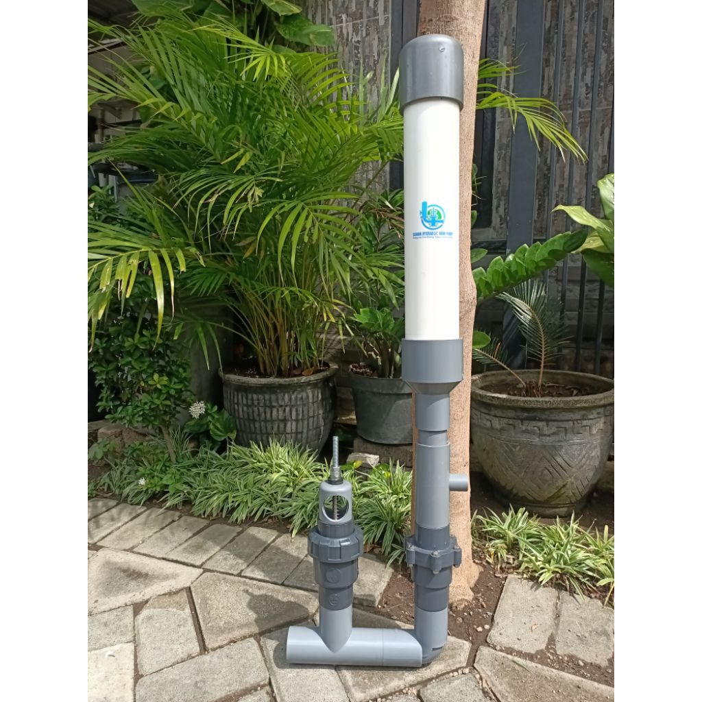 Pompa hidram Sanan tipe 1.5 pvc, Input 1.1/2" output 1", Buatan Sanan hydraulic ram pump